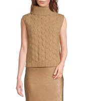 Lucy Paris Gina Turtleneck Sleeveless Sweater Top