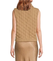 Lucy Paris Gina Turtleneck Sleeveless Sweater Top