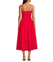 Lucy Paris Hazel Square Neck Sleeveless Smock Drop Waist Dress