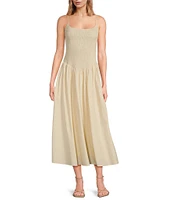 Lucy Paris Hazel Square Neck Sleeveless Smock Drop Waist Dress