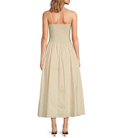 Lucy Paris Hazel Square Neck Sleeveless Smock Drop Waist Dress