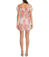 Lucy Paris Kynzie Floral Print Off-The-Shoulder Ruffle Sheath Dress
