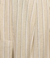 Lucy Paris Leland Pinstripe Wide Leg Fit & Flare Pleated Pants