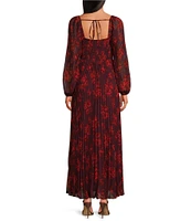 Lucy Paris Lissie Floral Print V-Neck Long Sleeve Maxi Dress