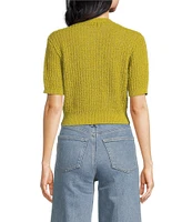 Lucy Paris Lou Knit Scoop Neck Short Sleeve Fitted Top
