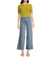 Lucy Paris Lou Knit Scoop Neck Short Sleeve Fitted Top