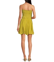 Lucy Paris Malvina Square Neck Sleeveless Smocked Bodice Mini Dress