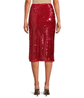 Lucy Paris Molly Sequin Pull On Midi Skirt