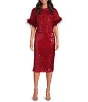 Lucy Paris Molly Sequin Pull On Midi Skirt