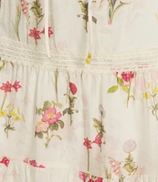 Lucy Paris Olivia Floral Print Tiered Hem Coordinating Midi Skirt