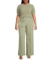 Lucy Paris Plus Elise Short Sleeve Sweater Knit Top