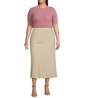 Lucy Paris Plus Elise Short Sleeve Sweater Knit Top