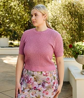Lucy Paris Plus Elise Short Sleeve Sweater Knit Top