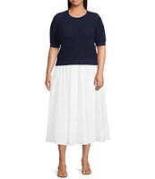 Lucy Paris Plus Elise Short Sleeve Sweater Knit Top