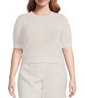 Lucy Paris Plus Elise Short Sleeve Sweater Knit Top
