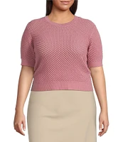 Lucy Paris Plus Elise Short Sleeve Sweater Knit Top