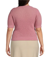 Lucy Paris Plus Elise Short Sleeve Sweater Knit Top