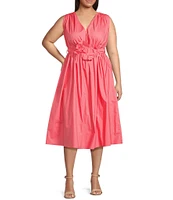 Lucy Paris Plus Ilona Sleeveless Floral Applique Midi Dress