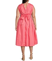 Lucy Paris Plus Ilona Sleeveless Floral Applique Midi Dress