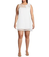 Lucy Paris Plus Kenia Floral Applique Sleeveless Mini Shift Dress