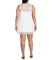 Lucy Paris Plus Kenia Floral Applique Sleeveless Mini Shift Dress