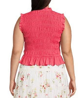 Lucy Paris Plus Livia Smocked Ruffle Short Sleeve Blouse