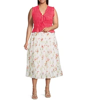 Lucy Paris Plus Livia Smocked Ruffle Short Sleeve Blouse