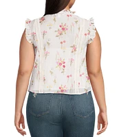 Lucy Paris Plus Olivia Prairie V-Neck Floral Print Blouse