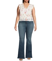 Lucy Paris Plus Olivia Prairie V-Neck Floral Print Blouse