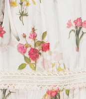 Lucy Paris Plus Olivia Tiered Floral Midi Skirt