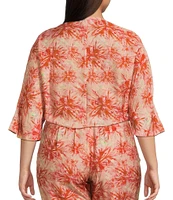 Lucy Paris Plus Rae Printed Tie Top Blouse