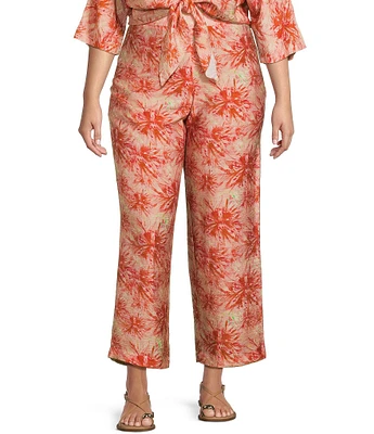 Lucy Paris Plus Rue Flat Front Print Pants