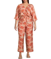 Lucy Paris Plus Rue Flat Front Print Pants