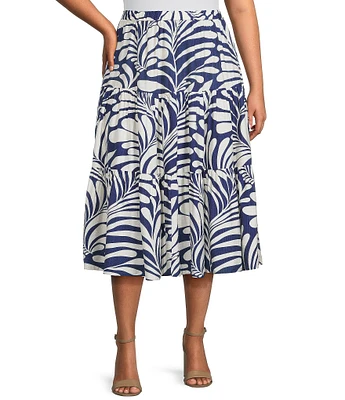 Lucy Paris Plus Size Bloom A-Line Coordinating Midi Skirt