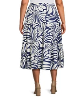 Lucy Paris Plus Size Bloom A-Line Coordinating Midi Skirt