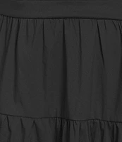 Lucy Paris Plus Size Christy One-Shoulder Long Poplin Dress