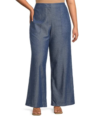 Lucy Paris Plus Size Elly Linen-Blend Ankle Pants