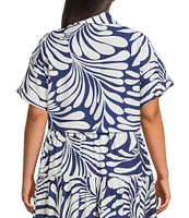 Lucy Paris Plus Size Emily Short-Sleeve Knotted-Tie-Detail Coordinating Top