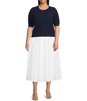 Lucy Paris Plus Size Junia Pleated Midi Skirt