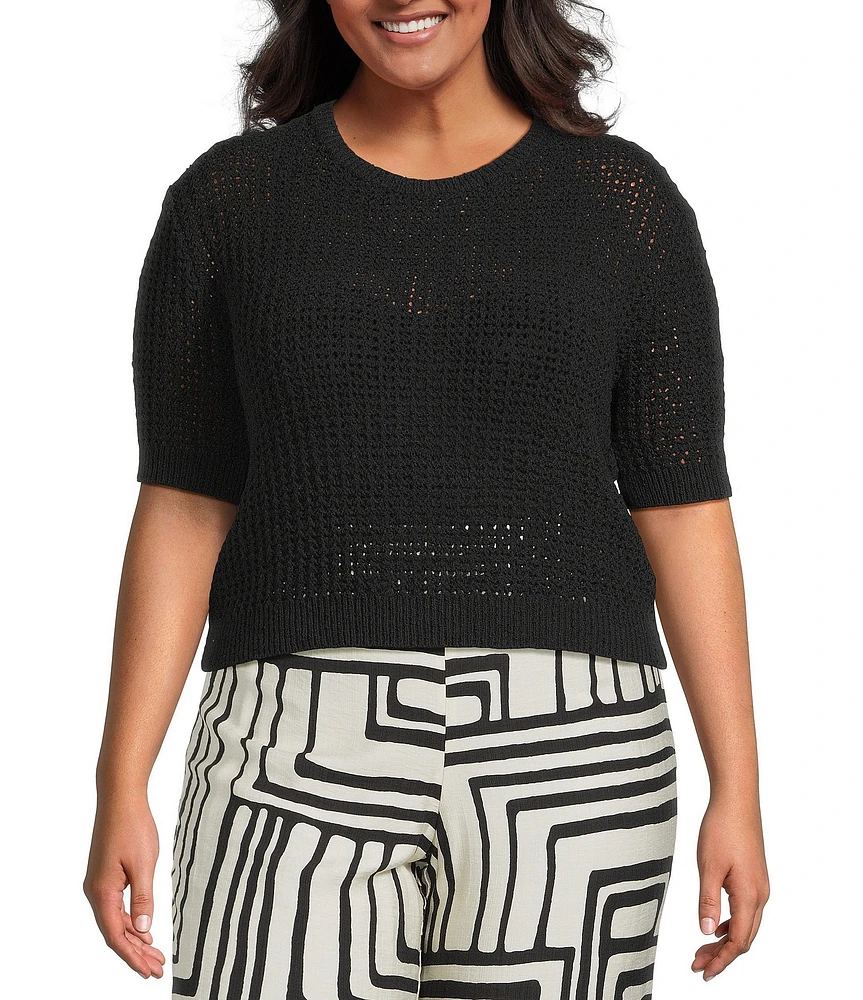 Lucy Paris Plus Size Lou Short Sleeve Knit Sweater