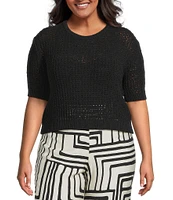 Lucy Paris Plus Size Lou Short Sleeve Knit Sweater