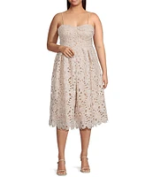 Lucy Paris Plus Size Mona Sleeveless Lace Midi Dress