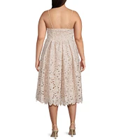 Lucy Paris Plus Size Mona Sleeveless Lace Midi Dress