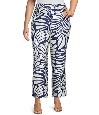 Lucy Paris Plus Size Rue Printed Satin Ankle Pants