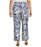 Lucy Paris Plus Size Rue Printed Satin Ankle Pants