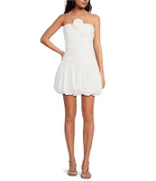 Lucy Paris Rosette Halter Fit & Flare Drop Waist Faye Bubble Dress