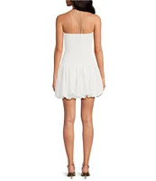 Lucy Paris Rosette Halter Fit & Flare Drop Waist Faye Bubble Dress