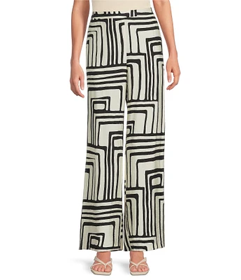 Lucy Paris Rue Geometric Print Flat Front Wide Leg Coordinating Pants