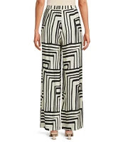 Lucy Paris Rue Geometric Print Flat Front Wide Leg Coordinating Pants