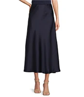 Lucy Paris Satin Midi Slip Skirt